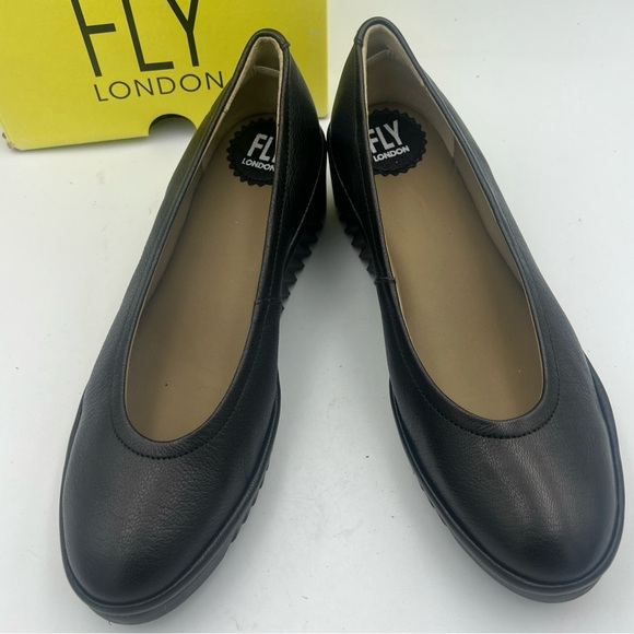 Fly London LENY258FLY-000 Womens Black Leather Slip On Wedge Size EU38 NEW w/Box - Picture 12 of 16
